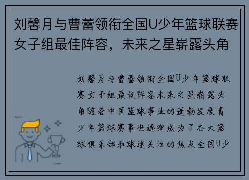 刘馨月与曹蕾领衔全国U少年篮球联赛女子组最佳阵容，未来之星崭露头角